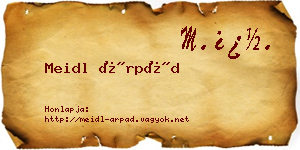 Meidl Árpád névjegykártya